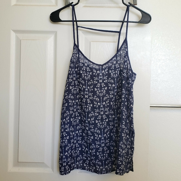 H&M Tops - FREE H&M floral Eiffel tower chiffon tank